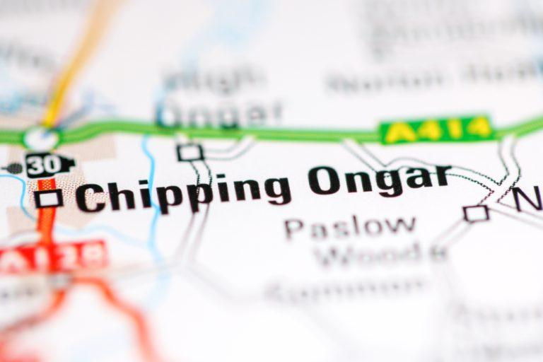 chipping,ongar.,united,kingdom,on,a,geography,map