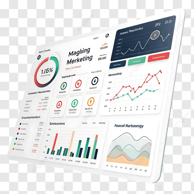 Improving Google rankings and website conversions for Essex businessesmarketing analytics dashboard with isolated performance widgets and png image 18144802