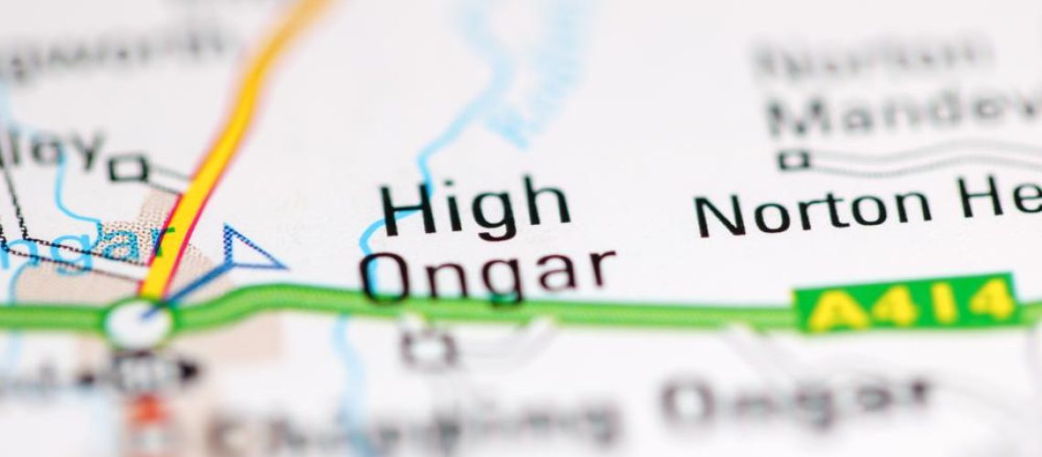 high,ongar.,united,kingdom,on,a,geography,map